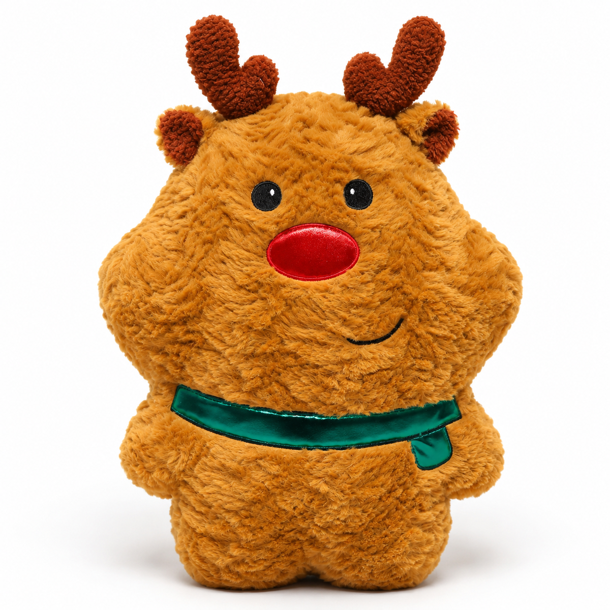 Christmas Tree Plush Cushion with Cartoon Eyes
