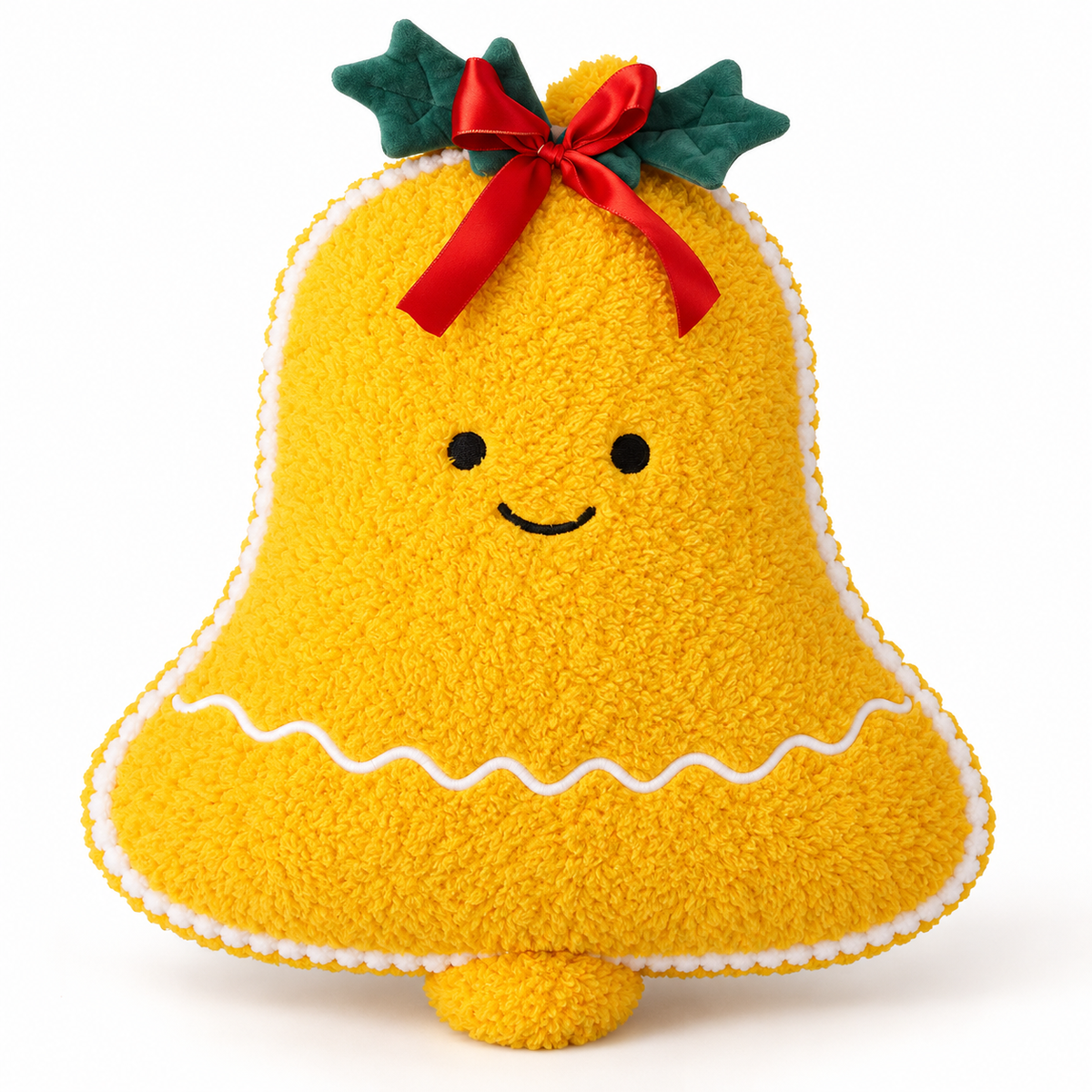 Christmas Tree Plush Cushion with Cartoon Eyes