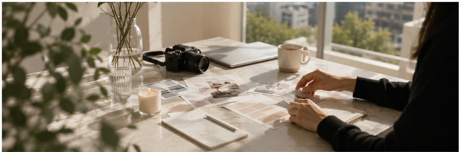 A considered selection of everyday objects and material samples